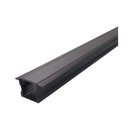 Ver imagem 1 de Perfil Embutir Para Fita Led 2 Metros Preto Difusor Fumê