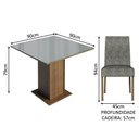 Ver imagem 6 de Conj. Mesa Tampo de Vidro 4 Cadeiras Rustic/cinza/silver