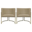 Ver imagem 1 de Kit 2 Poltronas Decorativa Recepção Luna Suede Cores Base de Ferro Champagne