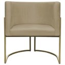 Ver imagem 5 de Kit 2 Poltronas Decorativa Recepção Luna Suede Cores Base de Ferro Champagne