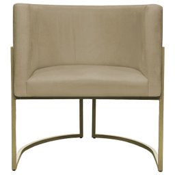 Kit 2 Poltronas Decorativa Recepção Luna Suede Cores Base de Ferro Champagne - 5