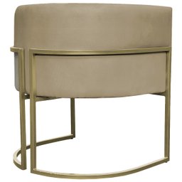 Kit 2 Poltronas Decorativa Recepção Luna Suede Cores Base de Ferro Champagne - 7