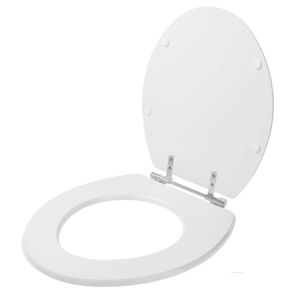 Assento Sanitário Poliéster Antibacteriano Convencional Oval Universal Branco - 2