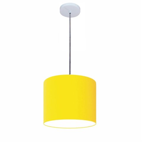 Lustre Luminária Pendente Vivare Free Lux Pe-4106br Cúpula em Tecido 20x25cm