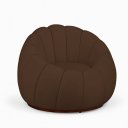Ver imagem 3 de Poltrona Decoratica Orgânica Fixa com Puff Nuvem Veludo Marrom - Loja Sheep