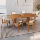 Ver imagem 1 de Conjunto Sala de Jantar Mesa Noronha 180cm Tampo Laminado Organico e 6 Cadeiras Eva Premium