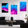 Kit com 3 Quadros Arte Abstrata em Lona 40x60cm - 1