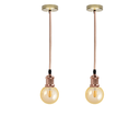 Ver imagem 3 de Kit 2 Luminária Pendente Retro Vintage de Metal e Fio Pp com Lâmpada Formato Globo com Filamento Led