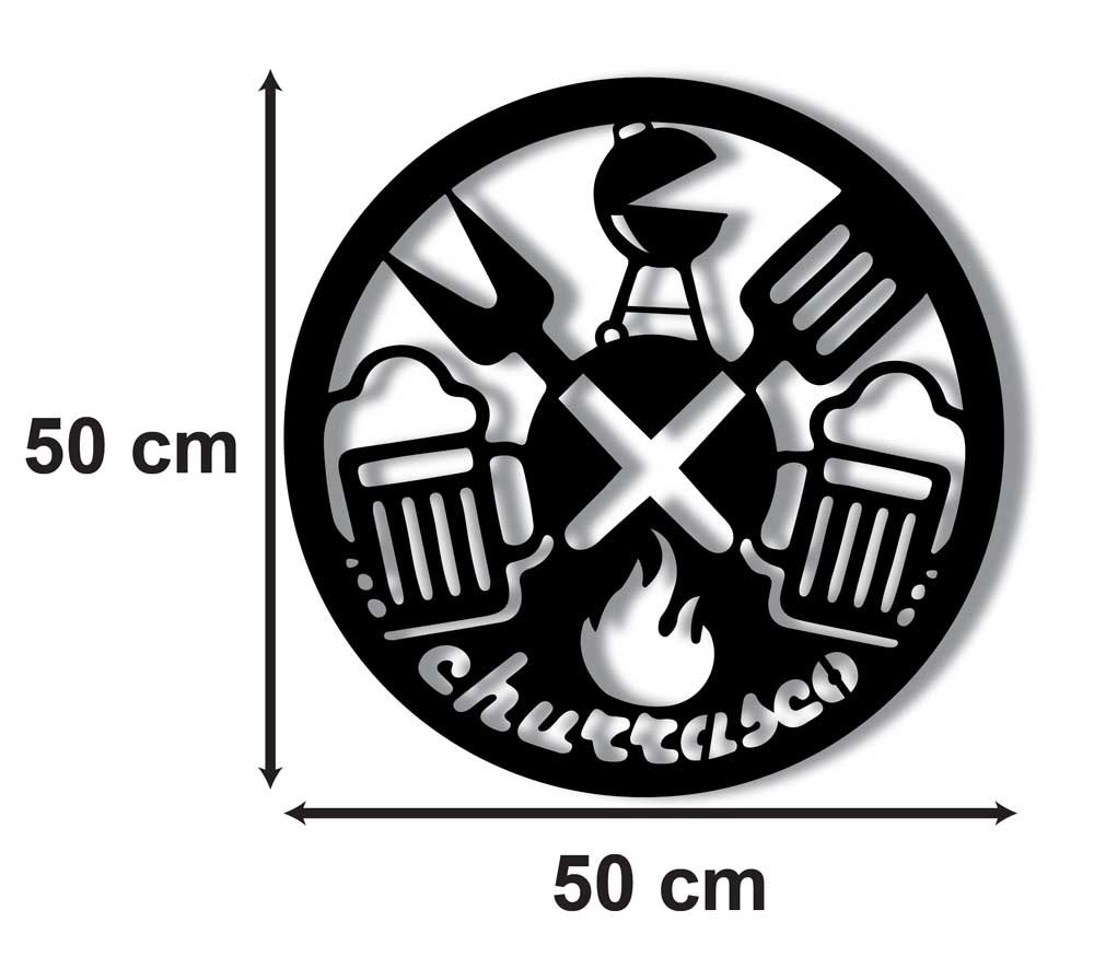 Placa Decorativa Churrasco Para Edícula em MDF 50 x 50 cm - 2