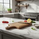 Ver imagem 1 de Tábua de Corte de Madeira Artesanal 45x23 Cm Teixeira:marrom