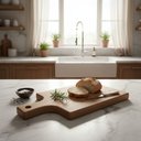 Ver imagem 3 de Tábua de Corte de Madeira Artesanal 45x23 Cm Teixeira:marrom