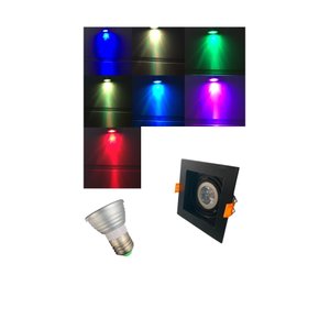 Spot Quadrado Embutir Recuado Mr16 Gu10 Dicróica Rgb:preto