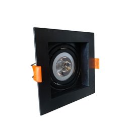 Spot Quadrado Embutir Recuado Mr16 Gu10 Dicróica Rgb:preto - 4