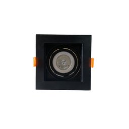Spot Quadrado Embutir Recuado Mr16 Gu10 Dicróica Rgb:preto - 2