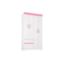 Ver imagem 1 de Guarda Roupa Solteiro 4 Portas e 2 Gavetas Lotus Branco/Rosa - Demóbile