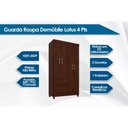 Ver imagem 2 de Guarda Roupa Solteiro 4 Portas e 2 Gavetas Lotus Branco/Rosa - Demóbile