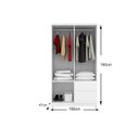 Ver imagem 3 de Guarda Roupa Solteiro 4 Portas e 2 Gavetas Lotus Branco/Rosa - Demóbile