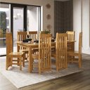 Ver imagem 1 de Conjunto com Mesa de Jantar 180cm Retangular e 8 Cadeiras 100% Madeira Maciça Nimes Espresso Móveis Marrom/Nogueira
