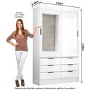 Ver imagem 4 de Guarda Roupa Casal Modulado Sevilha 5 e 2 Portas 8 Gavetas com Espelho e Cama Casal Carioca Móveis