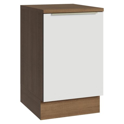 Balcão de Cozinha 50cm 1 Porta (com Tampo) Rustic/branco Veludo Lux Madesa