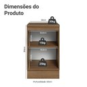 Ver imagem 2 de Balcão de Cozinha 50cm 1 Porta (com Tampo) Rustic/branco Veludo Lux Madesa