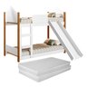 Cama Infantil Beliche Magia para Crianças Quarto Grade Proteção Escorregador e 2 Colchões Cor Branco - 1