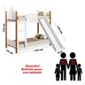 Cama Infantil Beliche Magia para Crianças Quarto Grade Proteção Escorregador e 2 Colchões Cor Branco - 6