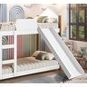 Cama Infantil Beliche Magia para Crianças Quarto Grade Proteção Escorregador e 2 Colchões Cor Branco - 4