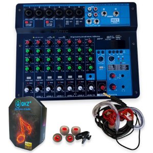 CONSOLE MESA SOM MIXER 8 CANAIS PHANTON BLUETOOTH VERMELHO