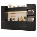 Ver imagem 2 de Armário de Cozinha Completa 280 Cm Suspenso Preto Nice Madesa 06 Preto