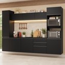 Ver imagem 1 de Armário de Cozinha Completa 280 Cm Suspenso Preto Nice Madesa 06 Preto