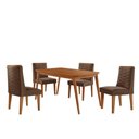Ver imagem 2 de Mesa de Jantar Copper 120cm Tampo Mdf 4 Cadeiras Moderna Veludo Marrom/naturalle/naturalle