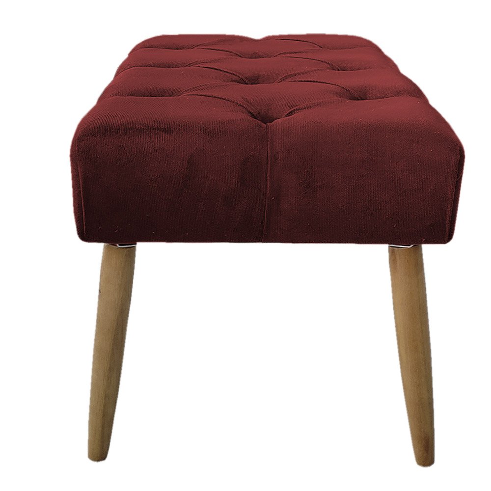 Banco Estofado Jade 80cm Suede Vinho - Majú Decor - 3