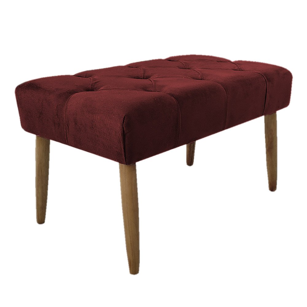 Banco Estofado Jade 80cm Suede Vinho - Majú Decor - 2