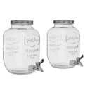 Ver mais imagens de Suqueira Premium Luxo Vidro Inox Dupla com Suporte Dispenser para Agua Suco Festa 4L Inox