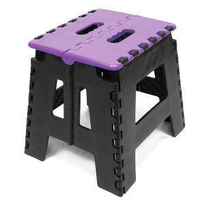 Banco Dobrável Portátil Camping até 100kg Roxo