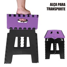 Banco Dobrável Portátil Camping até 100kg Roxo - 4