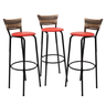 Kit 3 Banquetas 80cm para Balcão Ilha Bancada Área Gourmet Encosto em Junco Banco Itagold - 1