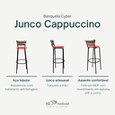 Ver imagem 3 de Kit 3 Banquetas 80cm para Balcão Ilha Bancada Área Gourmet Encosto em Junco Banco Itagold