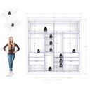 Ver imagem 3 de Guarda Roupa Casal Versalles 2 Portas e Cômoda Sapateira Versátil 4 Gavetas Areia Fosco -Zanzini