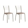 Kit 2 Cadeiras Sala Jantar 1700 2 Un Champagne/Suede Conhaque - Carraro - 1
