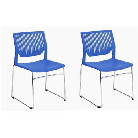 Kit 02 Cadeiras Fixa Conect Moov Cor Azul - Avantti Bering