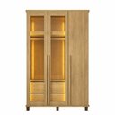 Ver imagem 2 de Guarda-Roupas Milão 3 Portas com 2 Portas Reflecta LED e 2 Gavetas Internas Cinamomo