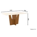 Ver imagem 2 de Mesa de Jantar Danielly 160 cm Tampo Reto com Vidro Nature Off White – Henn
