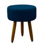 Kit 2 Poltrona Decorativa Sala de Estar Escritório Quarto Prime 1 Puff Redondo Cor: Azul Marinho - 6