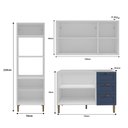 Ver imagem 4 de Cozinha Modulada Aurora 190cm Conjunto Clássico Provençal Cor:branco com Azul