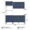 Ver imagem 3 de Cozinha Modulada Aurora 190cm Conjunto Clássico Provençal Cor:branco com Azul