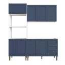 Ver imagem 2 de Cozinha Modulada Aurora 190cm Conjunto Clássico Provençal Cor:branco com Azul