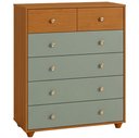 Ver imagem 5 de Cômoda para Quarto 6 Gavetas 90cm Varsóvia A04 Cinamomo Sálvia - Lyam Decor