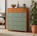 Ver imagem 2 de Cômoda para Quarto 6 Gavetas 90cm Varsóvia A04 Cinamomo Sálvia - Lyam Decor